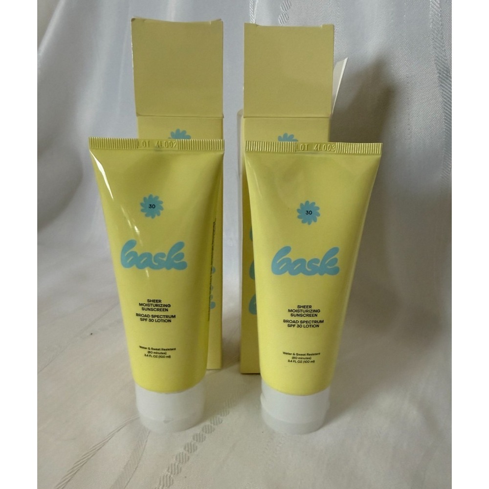 Bask Sheer Moisturizing Sunscreen Broad Spectrum SPF 30 Lotion 3.4oz - Set Of 2